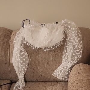 MAJORELLE White Polka Dot Sheer Hair Accessory